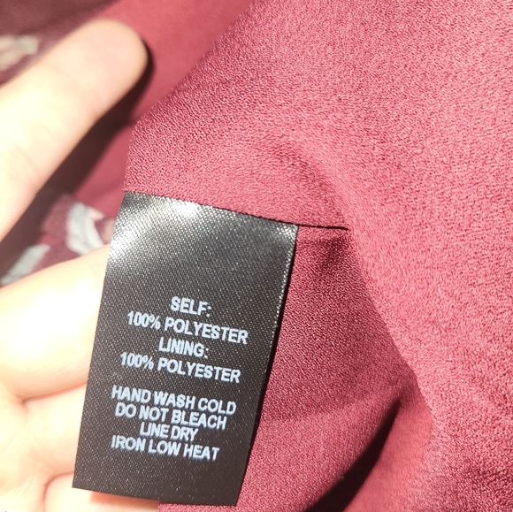 Lulus Wild Winds Burgundy Floral Print High-Low Wrap Dress small - Picture 7 of 7